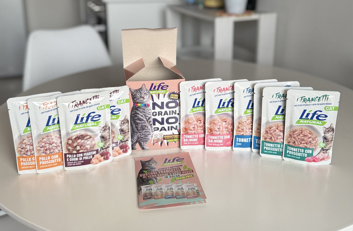 BOX TRANCETTI GRAIN FREE - 10 BUSTE DA 55 GRAMMI - SCONTATO DEL 20%