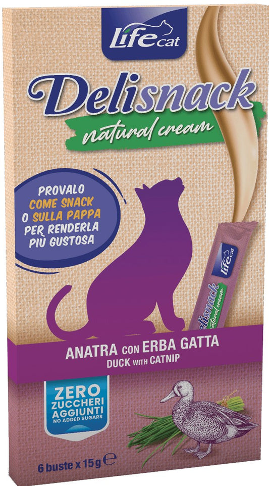 Deli snack Natural Cream: anatra con erba gatta