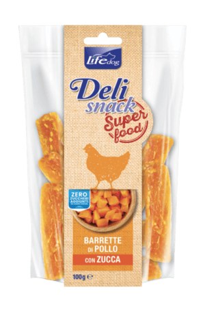 Delisnack Superfood: barrette di pollo con zucca