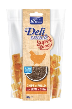 Delisnack Superfood: chips di pollo con semi di chia